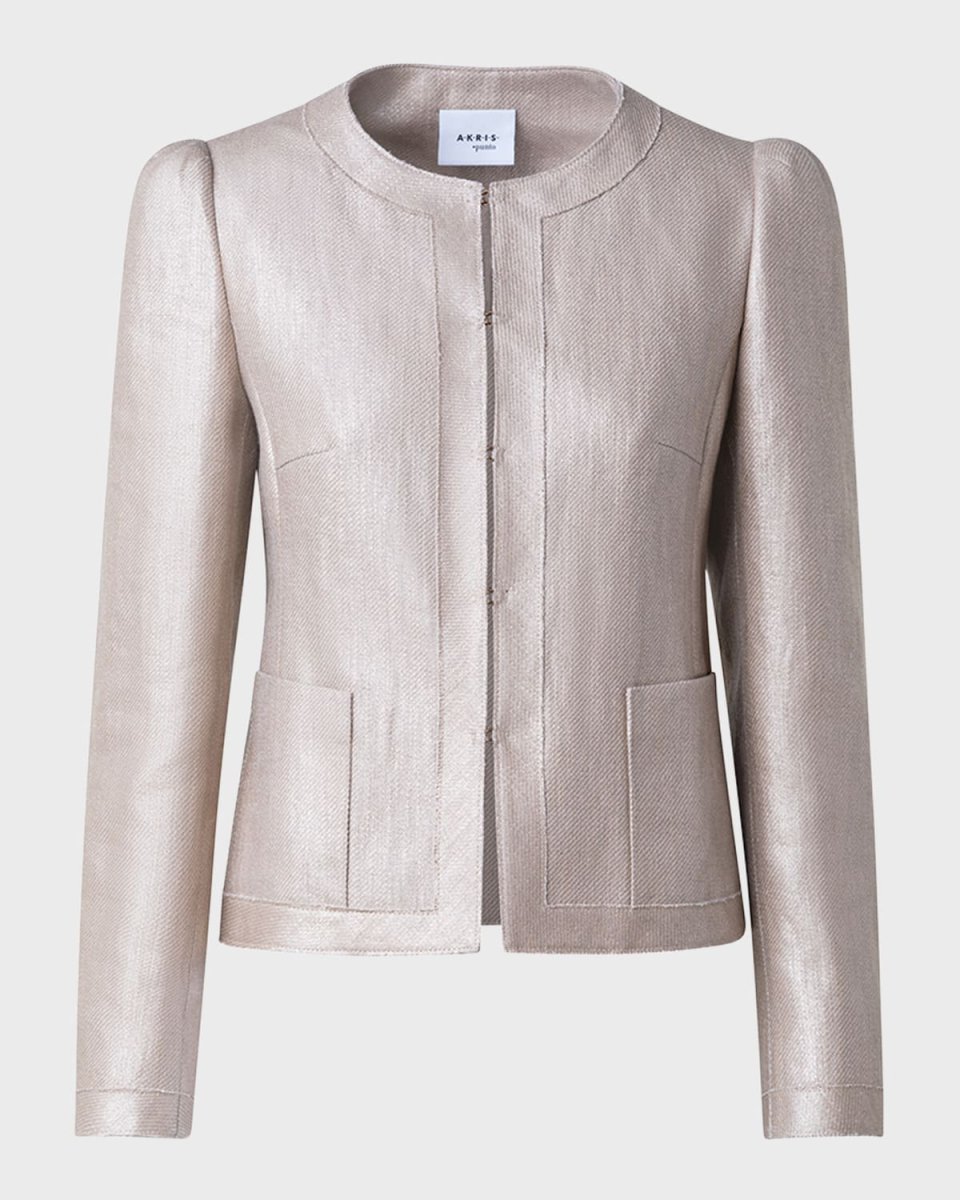 Gold-Plated Linen Canvas Jacket